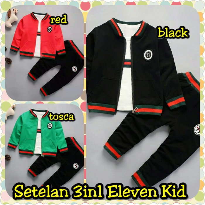 Baju Anak Laki Laki Setelan 3In1 Eleven Kid Fashion Kids baL2303-03