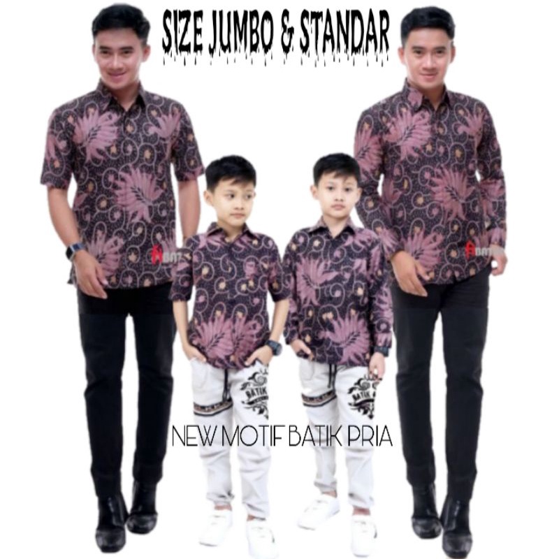 TERBARU Couple sweet || couple batik ayah dan anak cowok BATIK Motif petir ungu terbaru dan termurah