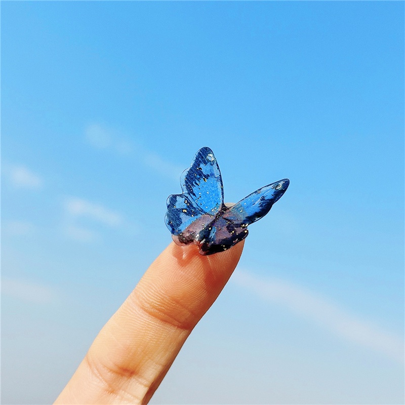 2pcs / Lot Cetakan Resin Bentuk Kupu-Kupu Bahan Silikon Ukuran 21x22mm Untuk Dekorasi Dinding Butterfly