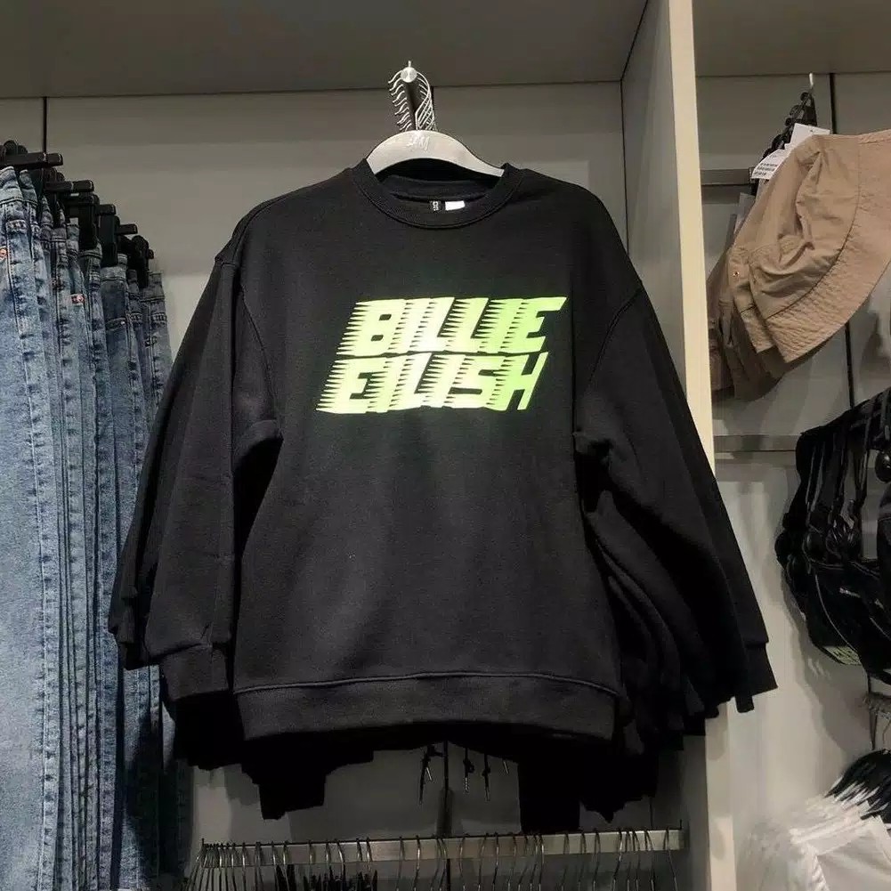 SWEATER WANITA TEXT BILLIE EILISH - CREWNECK HALUS TERLARIS