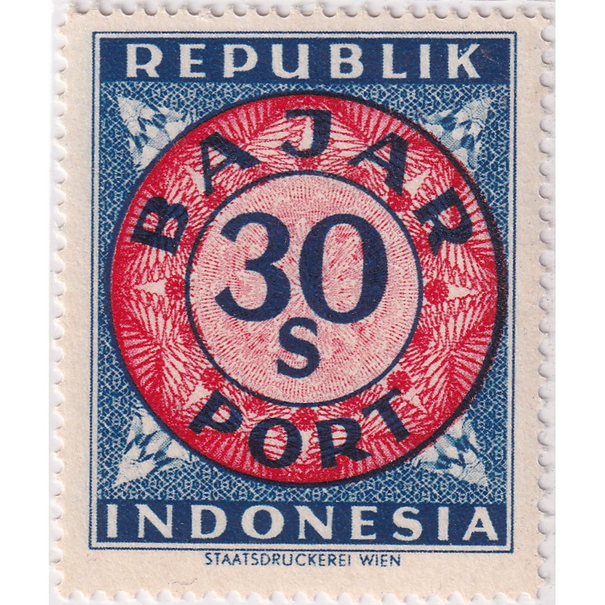 

Prangko Indonesia, Republic 1948 - Postage-due Stamps - 30S
