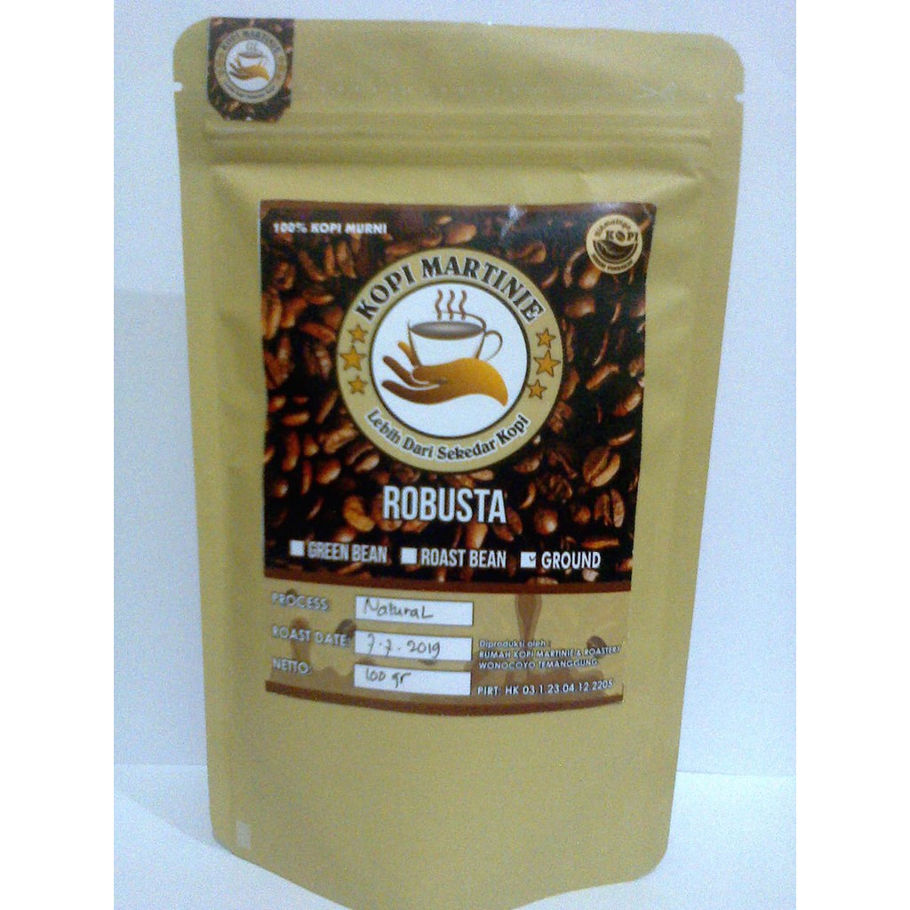 

Kopi Martinie Robusta Natural 100gr Kualitas 2 - Biji Pecah Kulit