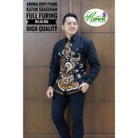 AROMA KOPI Kemeja Batik Pria Lengan Panjang Katun Halus FULL FURING Batik Asmara