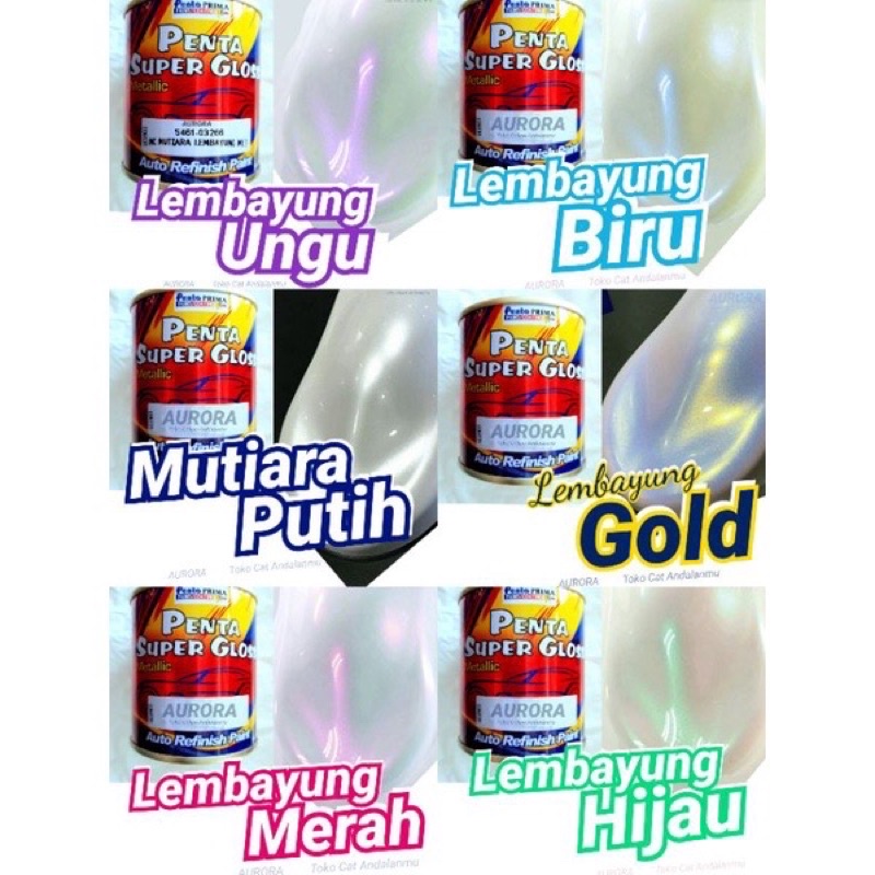 Free Ongkir Cat Penta Super Gloss Mutiara Lembayung Metalik 200ml Ungu Biru Putih Kuning Emas Merah