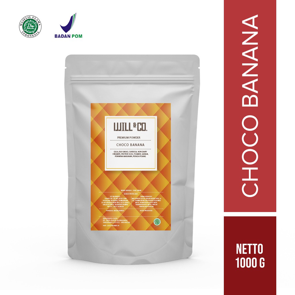 

Will&co Choco Banana Powder 1KG – Bubuk Rasa Coklat Pisang