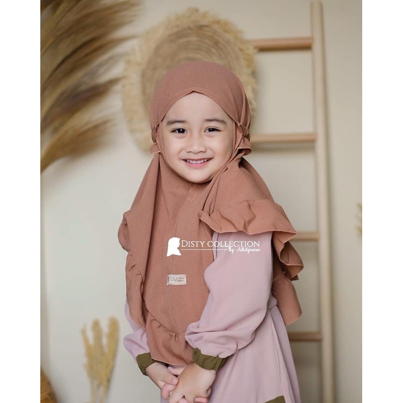 (AMD) HIJAB BERGO KIDZY REMPEL ANAK REMAJA 5 - 12 TAHUN INSTAN DIAMON CREPE