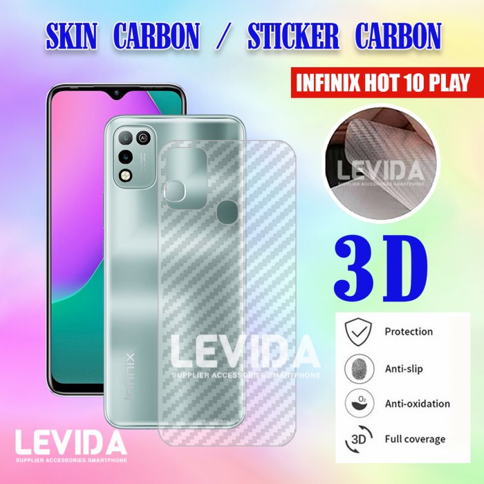 INFINIX HOT 10 PLAY, INFINIX HOT 11 PLAY SKIN CARBON GARSKIN ANTI GORES BELAKANG INFINIX HOT 10 PLAY