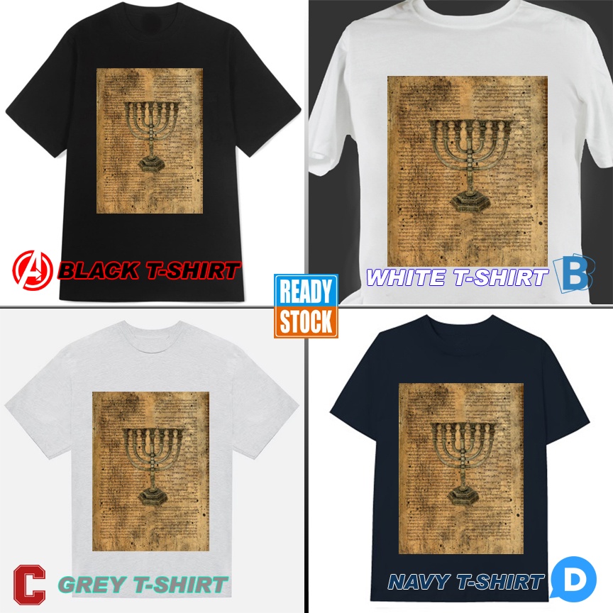 Jewish Manorah Torah Tshirt