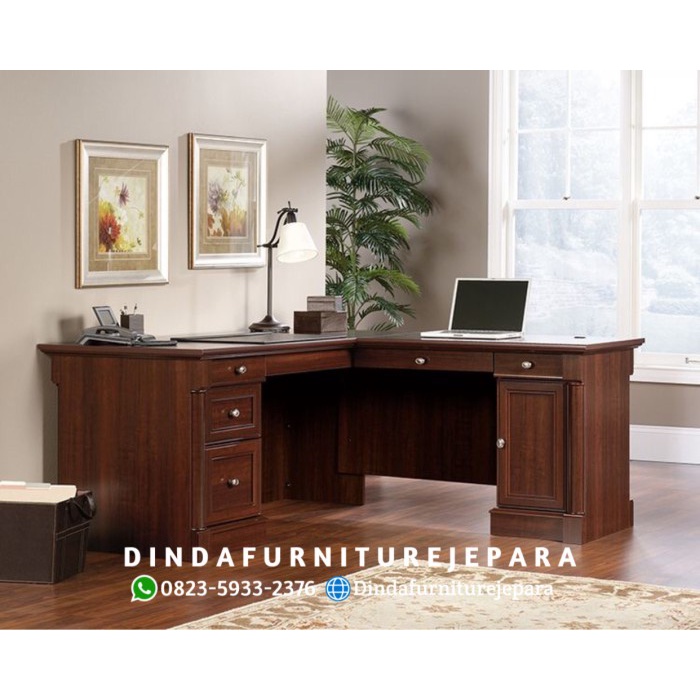 MEJA KERJA DIREKTUR JATI - MEJA KERJA L SHAPE - MEJA KERJA EXECUTIVE