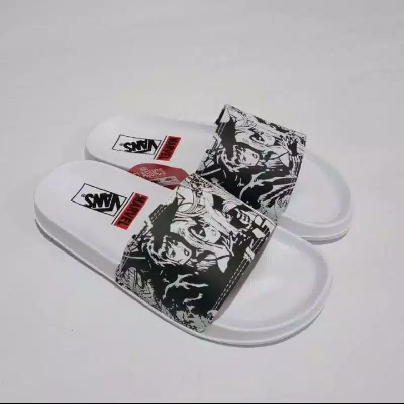 Sandal Slop Vans Off-White X silang |Sandal Slip On| Slide |Sendal Slop Vans Pria Wanita(+Paperbag)