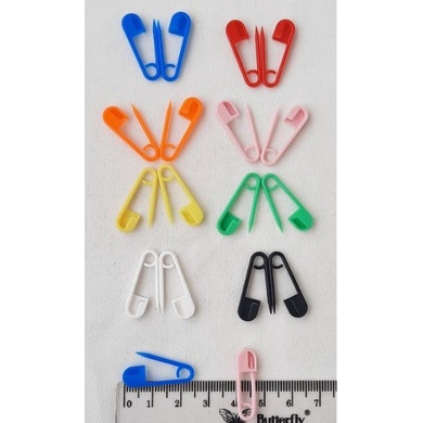 100 PCS PENITI HIJAB RAINBOW BAHAN PLASTIK / BITING PLASTIK