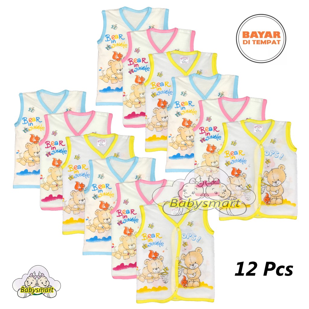 Babysmart - MELODY ... 12 pcs MIX Baju Bayi Buntung /Newborn umur 0-3 bulan