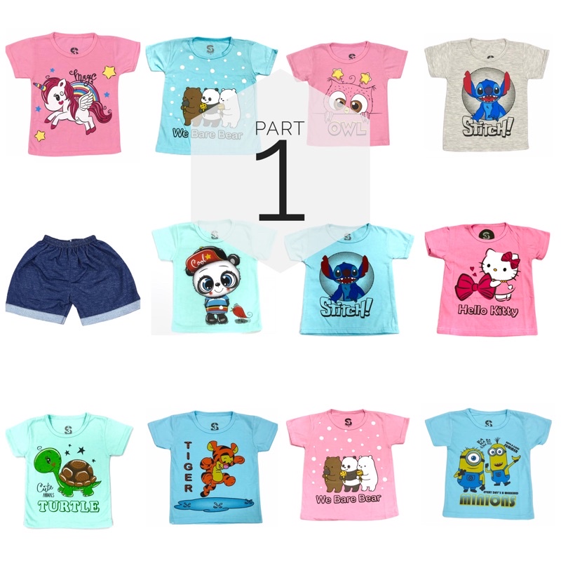 BAJU ATASAN KAOS OBLONG ANAK PEREMPUAN/LAKI-LAKI/CEWEK/COWOK/UNISEX PART 1