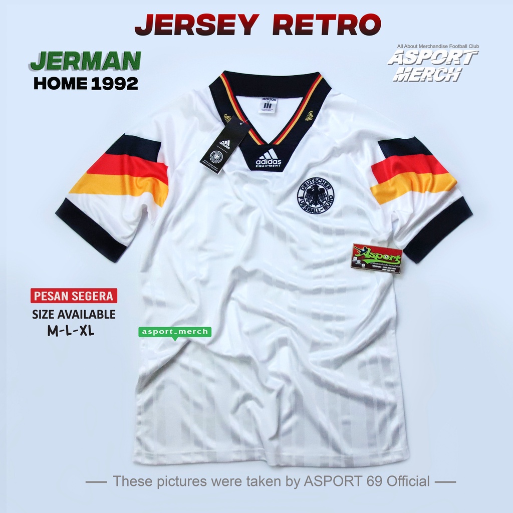 JERSEY RETRO JERMAN HOME 1992 GERMANY HOME 92 VINTAGE