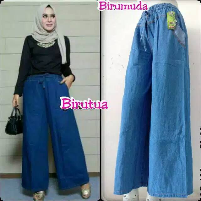 Celana kulot jeans wanita