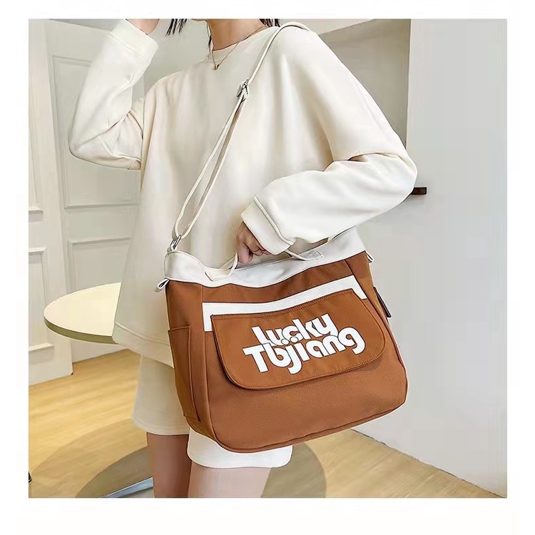 BJ64223 - BEIGE/BLACK/BROWN/KHAKI - TAS JINJING TOTEBAG HANDBAG SLEMPANG SERBAGUNA WANITA FASHION IMPORT MODIS ELEGAN TERMURAH TERLARIS TERBARU BAGSTORE JAKARTA TAS BATAM ZC4223