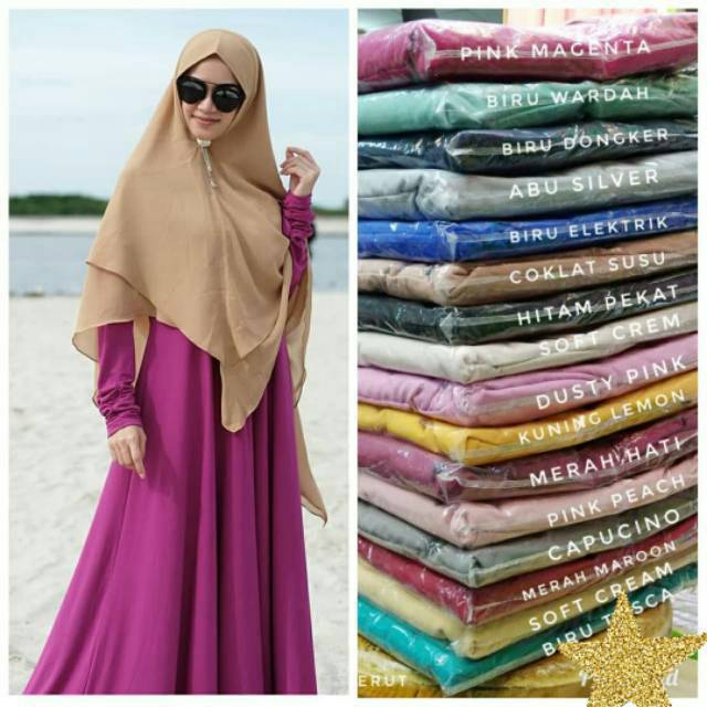 Gamis jersey juahara/tangan kerut