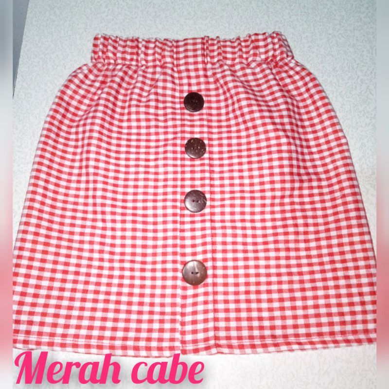 rok YAya pendek/motif kotak kotak anak 1-8 tahun