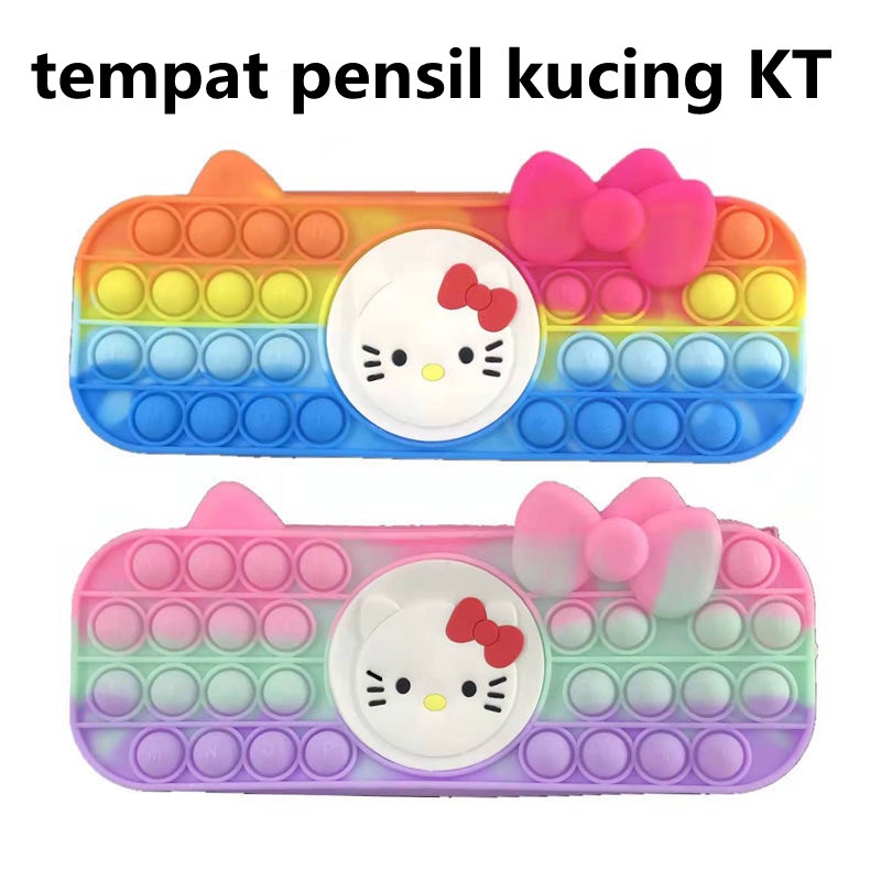 Kotak Pensil Pop it Murah Pita Ribbon Tempat Pensil Pop it murah Pop It Pencil Case Depan Belakang Impor