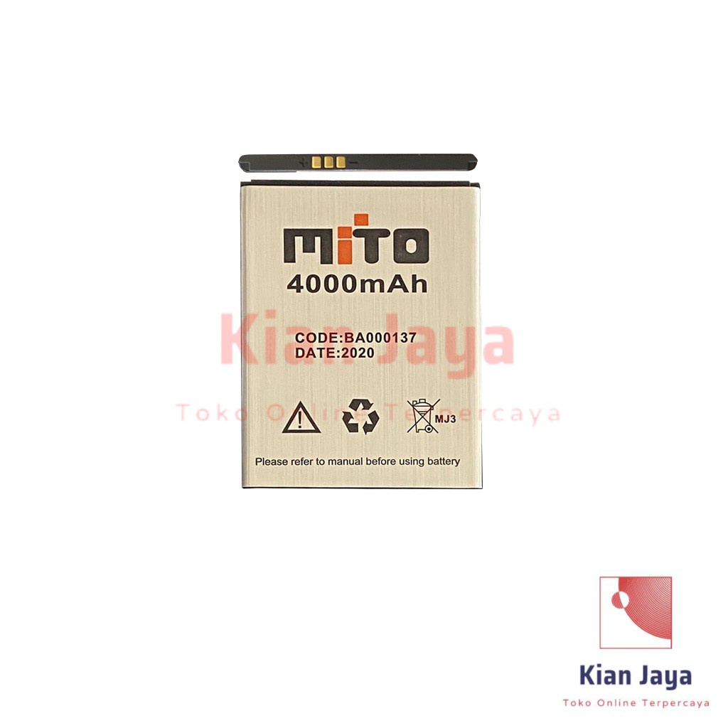 Baterai Mito Fantasy A62 BA-000137 Original Double Power Batre Batrai Battery Hp BA000137 Ori