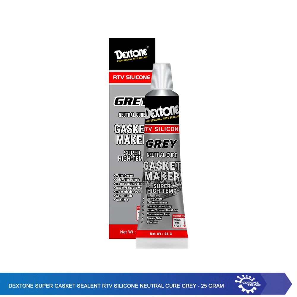 Dextone Super Gasket Sealent RTV Silicone Neutral Cure Grey - 25 Gram