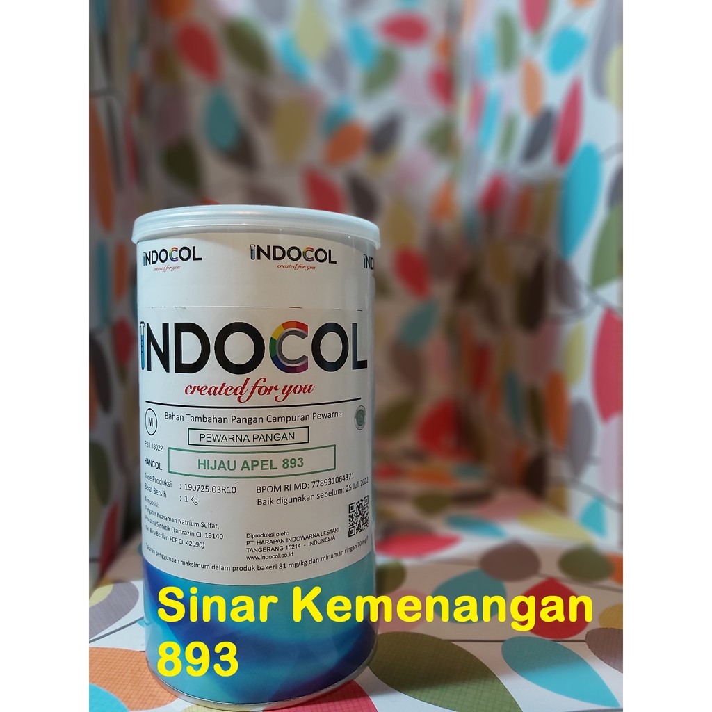 

Pewarna makanan INDOCOL Apple Green 893 / Hijau Apel; 1 kg