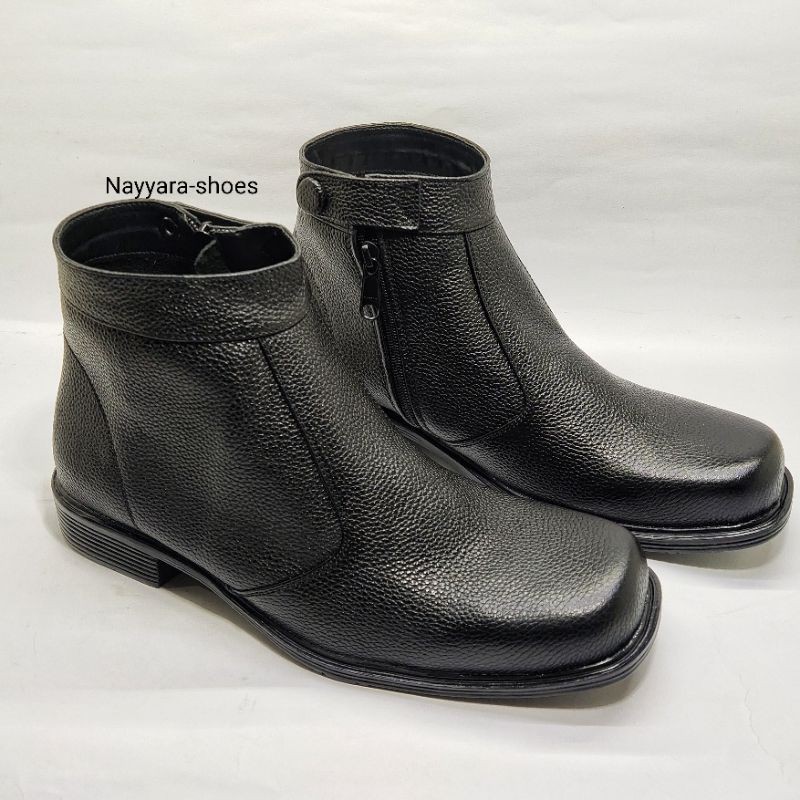 Sepatu boot formal pria Sepatu boots kantoran motif kulit jeruk sepatu kulit Sepatu pantofel