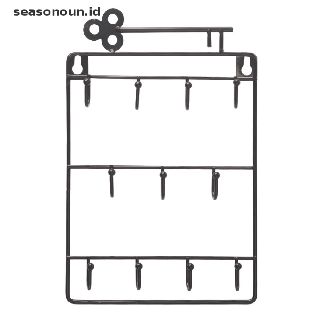 (seasonoun) Rak Organizer Gantung Dinding Holder Kunci / Perhiasan Dengan Kait