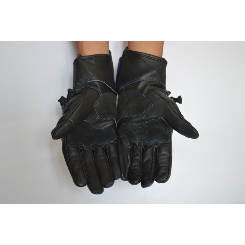 SARUNG TANGAN KULIT MOTOR GLOVE PRIA KULIT ASLI BiRU BIKERS TOURING