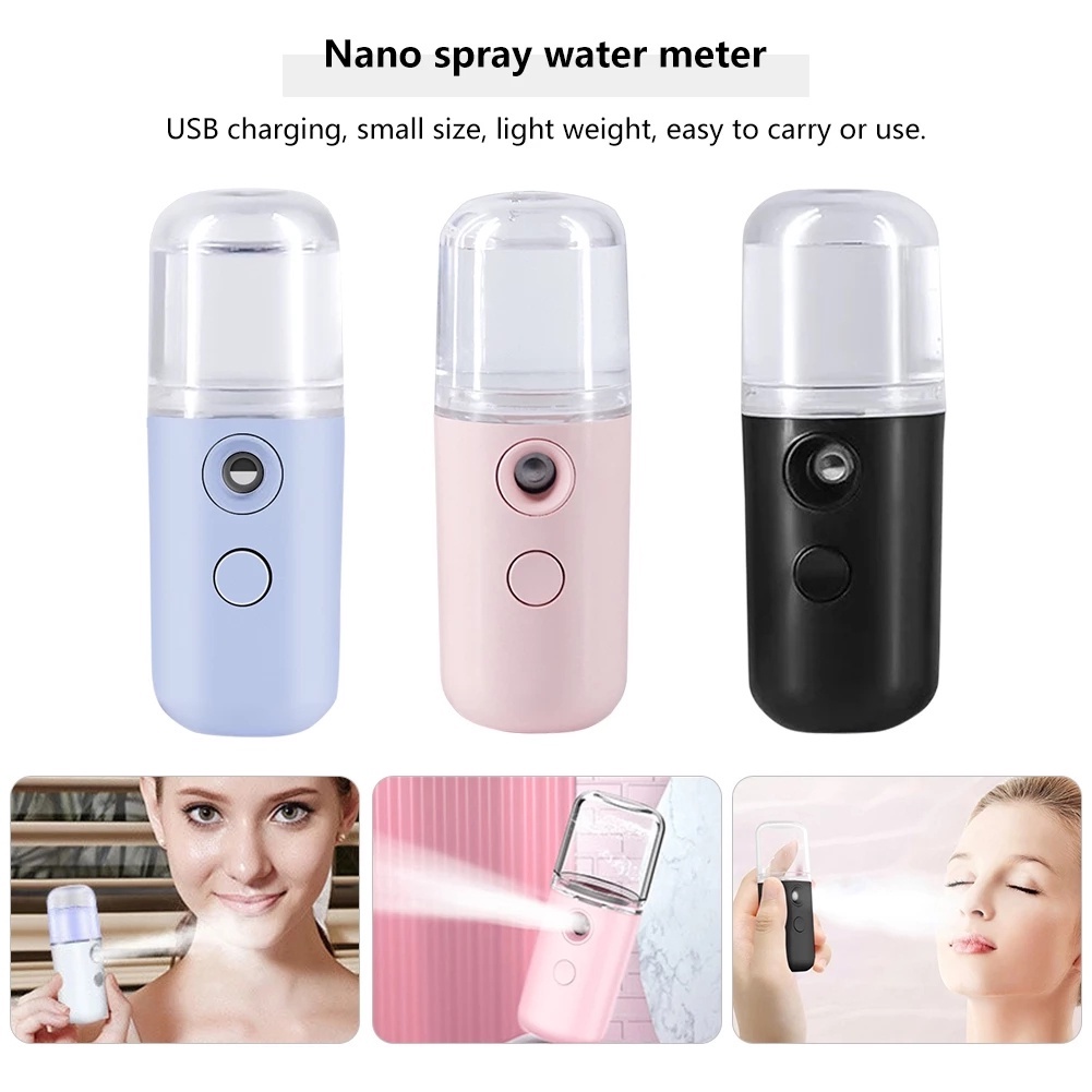 Nano spray bisa di cas usb portable mist spray Mini Nano Sprayer Mist Face Hydrating Handheld Portable Water Spray Humidification humidifier spray bottle Face Moisturizing Sprayer USB Rechargeable Air Humidifier Portable Handheld Water Atomizer 30ml huite