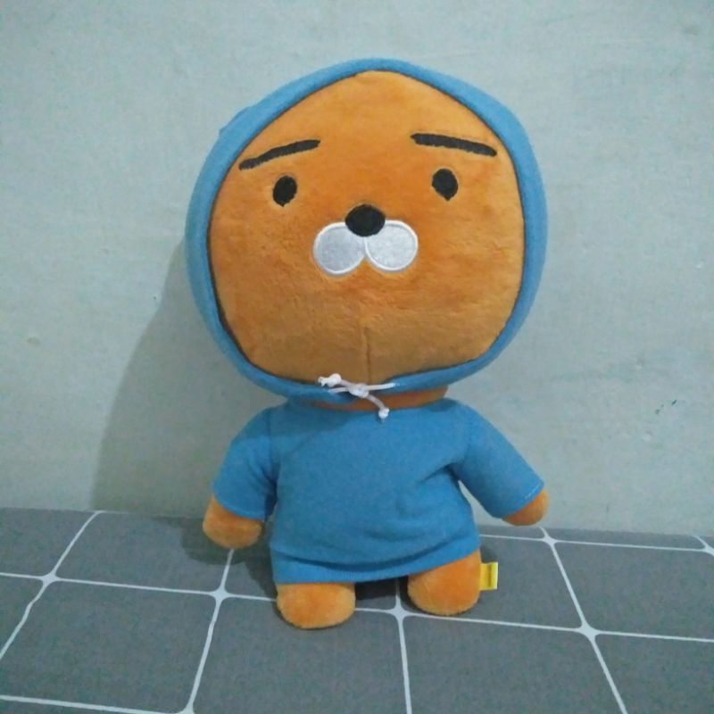 boneka pl preloved ryan hoodie biru kakao talk kakao friend
