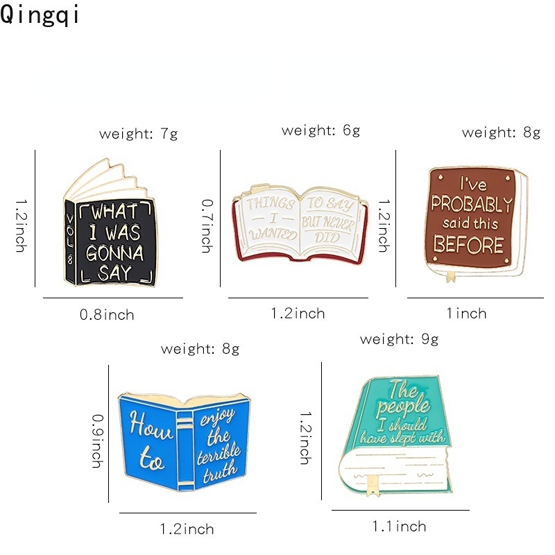 Bros Pin Enamel Desain Kartun Buku Perpustakaan Untuk Hadiah Teman