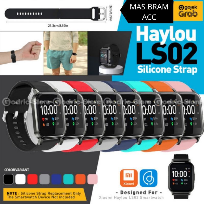 Haylou LS02 Smartwatch Xiaomi Strap Gelang Bracelet Ruber Silikon