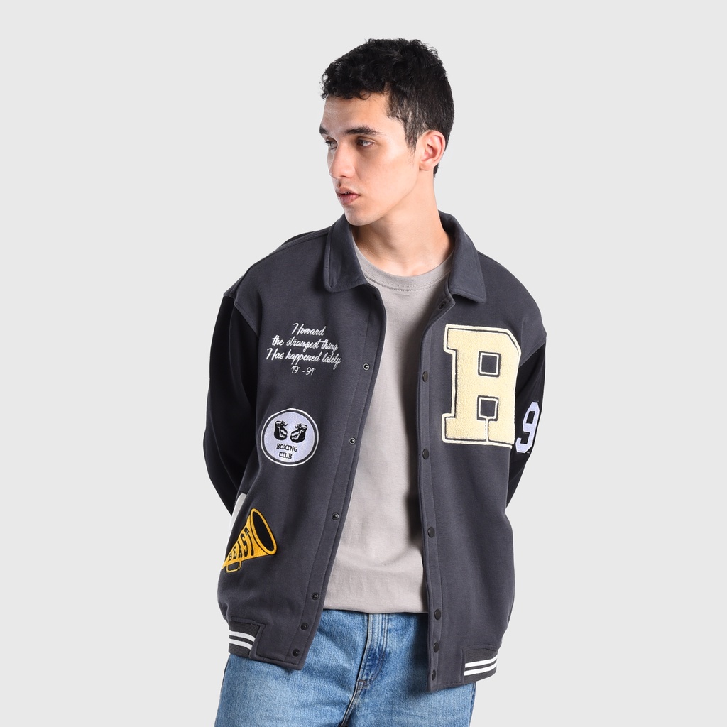 Roughneck VB009 Dark Grey Beast Varsity Jacket