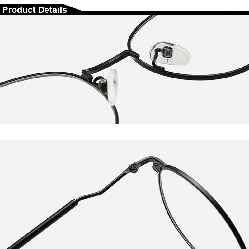 Kacamata Minus Besi Untuk Wanita Pria 0.5/1.0/1.5/2.0/2.5/3.0/3.5/4.0/4.5/5.0/5.5/6.0 Frame Kacamata Korean Bulat-2