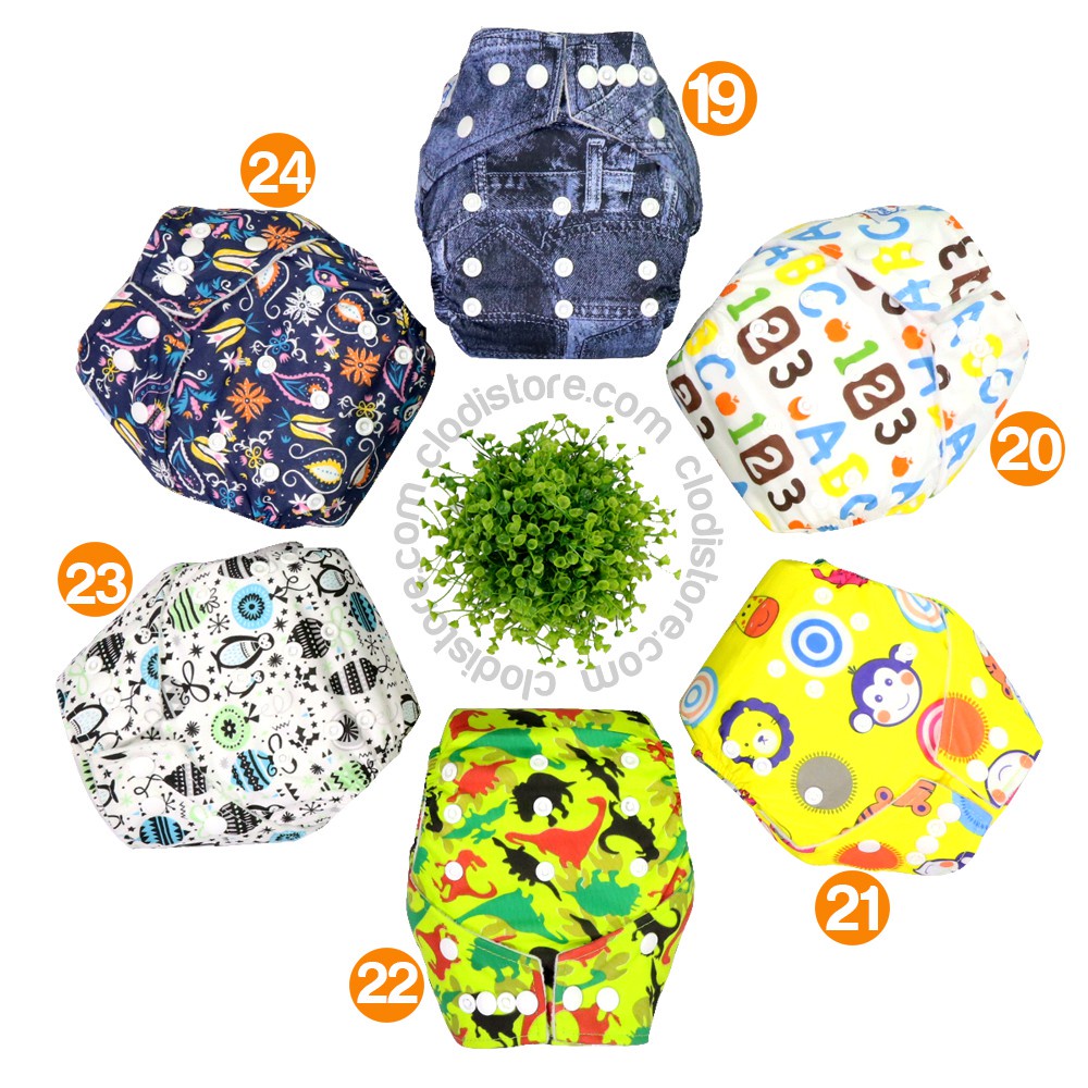 Clodi Kain Popok Kain Bayi Babyland Snap Microfiber cewek+2 insert Microfiber