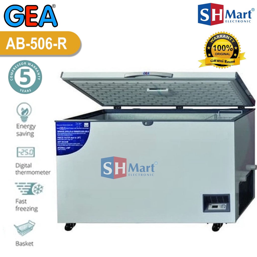 CHEST FREEZER GEA AB-506R AB506R KAPASITAS 420 LITER GARANSI RESMI