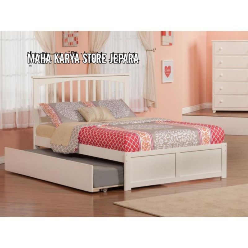 DIPAN ANAK SORONG DOBEL KASUR FULL DUCO PUTIH 05