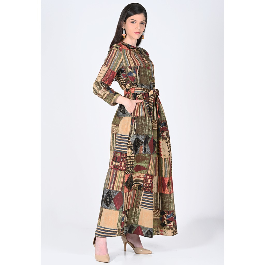 LKJ1920 Novel Mice - Gamis | Ethnic Tunic Print Abstract Multicolour Dress