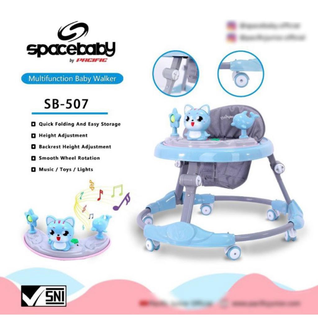 TERMURAH!!! Seat Pad / Kursi Untuk Baby Walker / SPACEBABY Abu / Realpict