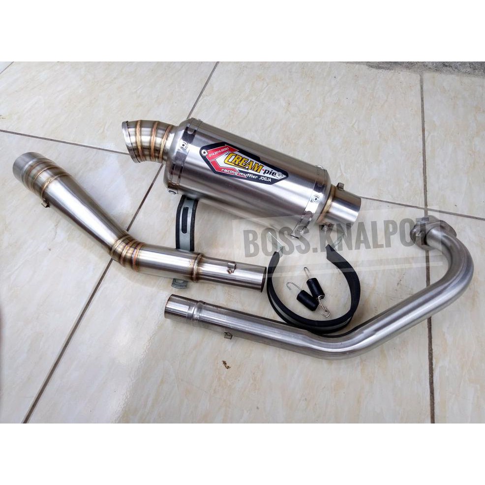 LJK PROMO GILA Knalpot Racing CREAMPIE For Jupiter Z-Shogun-Supra  X 125-Mx New Old 135-Smash-Grand-