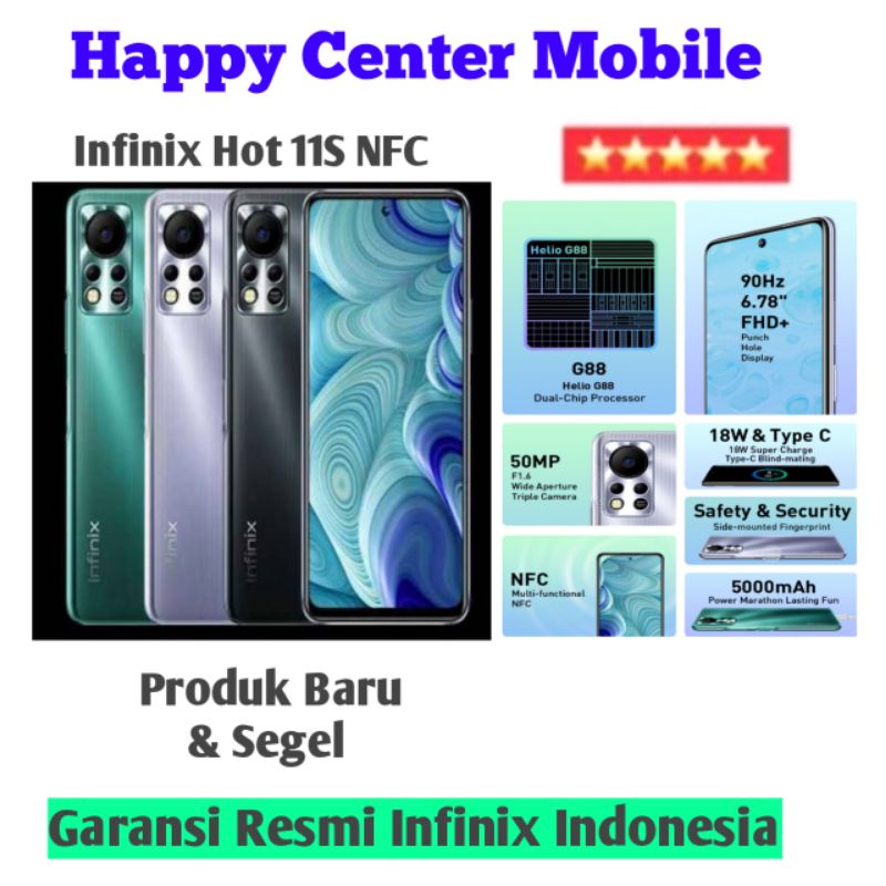 INFINIX HOT 11S NFC 4/64GB & 6/128GB GARANSI RESMI INFINIX INDONESIA