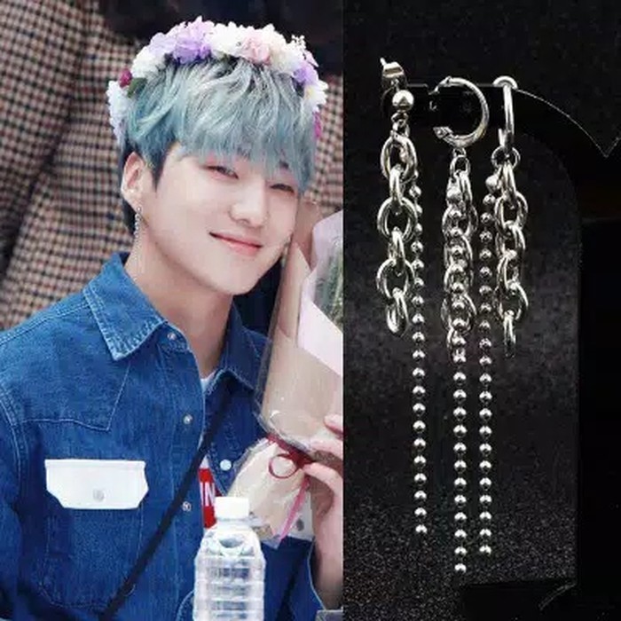 EE0406 - Anting JEPIT Tanpa Tindik Pria Wanita Kpop Korea BTS EXO GOT7