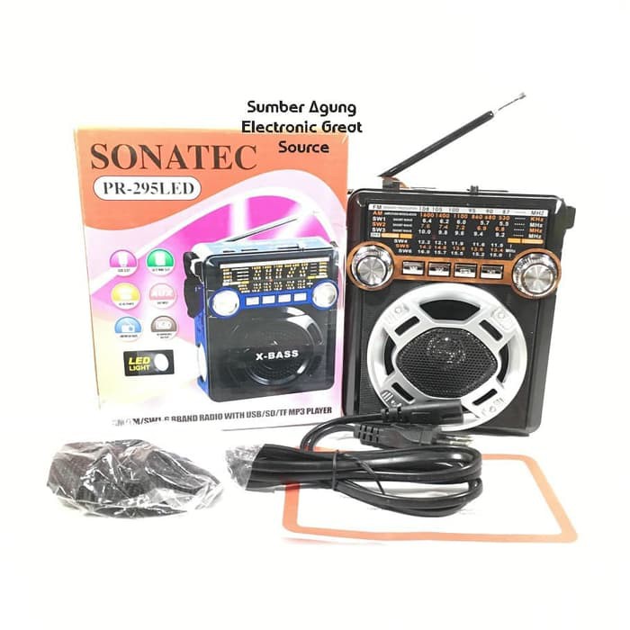 Speaker Besar Sonatec PR295LED 295 PR295 Radio USB SD TF MP3 Player