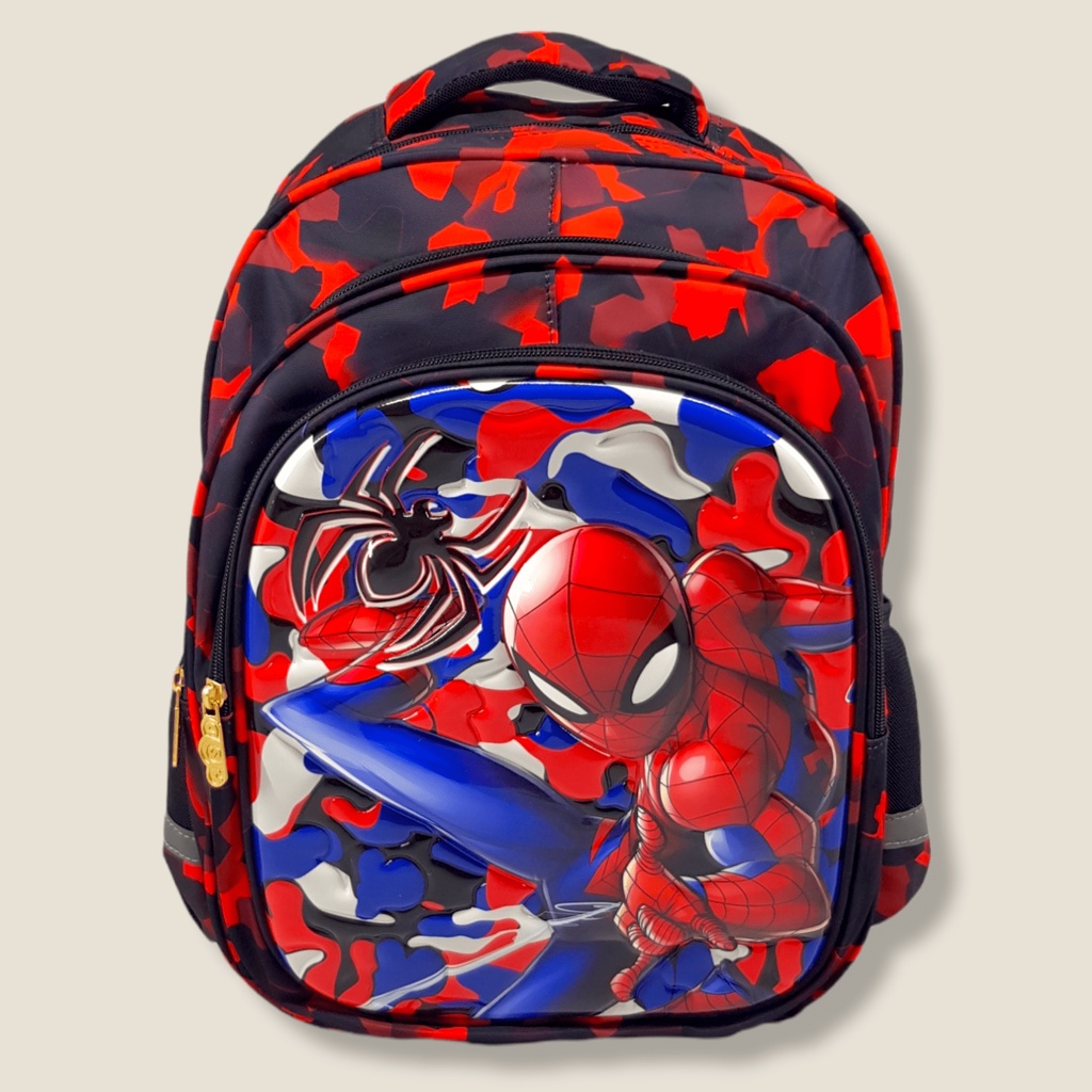 TAS RANSEL 3D ANAK SD 16 INCH KARAKTER SPIDERMAN MERAH