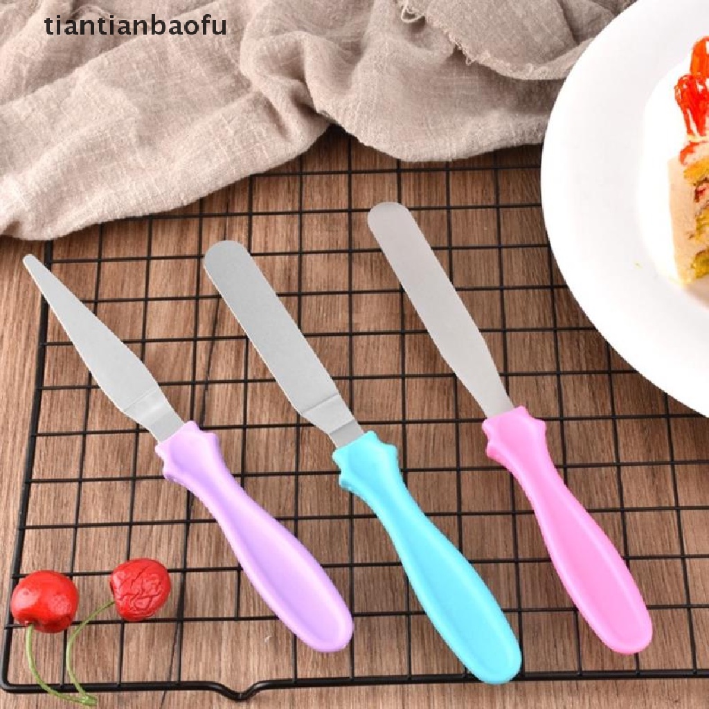 3 Pcs Spatula Kecil Bahan Stainless Steel Untuk Kue