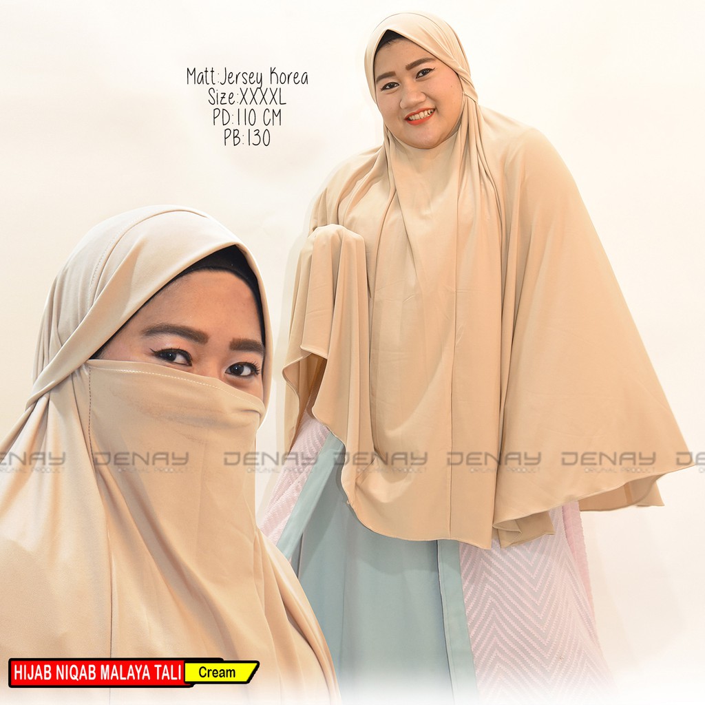 TOKODENAY - Hijab Masker - Niqab Malaya 2in1 - Bahan Jersey - Jilbab Wanita Muslimah - Best Seller