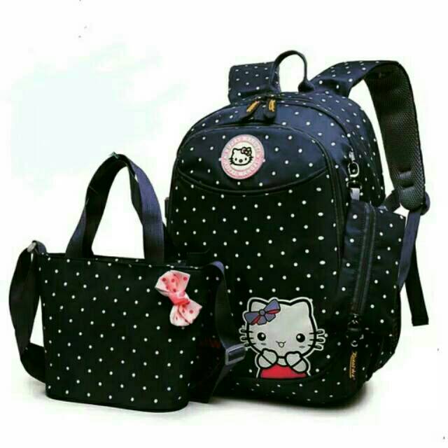 Tas ransel wanita sekolah cewek&amp;cowok/back pack sekolah saku laptop best selle  Hellokity Polka