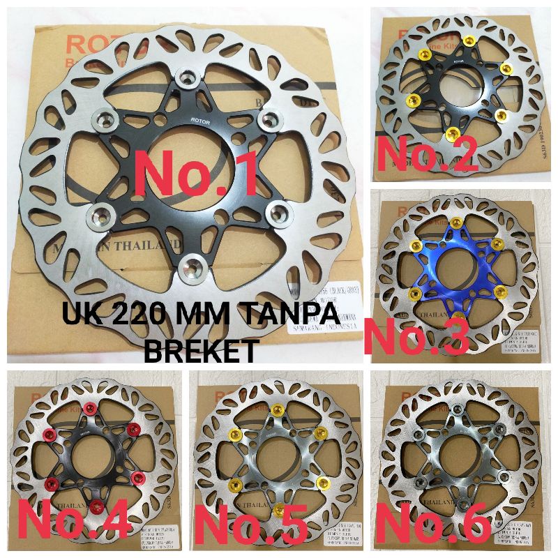 New Piringan Disc Cakram Depan Rotor N166 Variasi Ukuran 220 mm jupiter Mx Nuovo Vega Fizr Mio beat scopy vario lubang 4 model psm