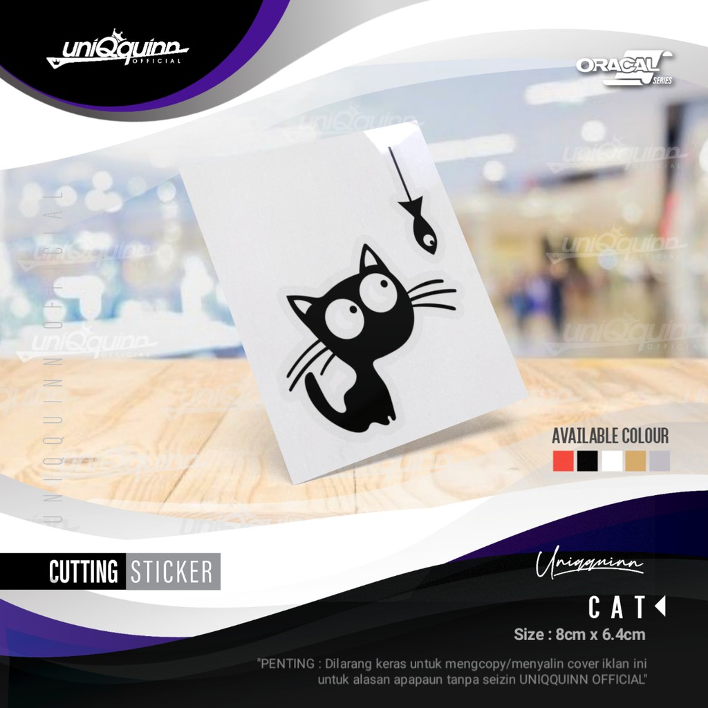 

UQ Stiker Kucing | Stiker Cat 002 [ Cutting Sticker ] Stiker Lucu